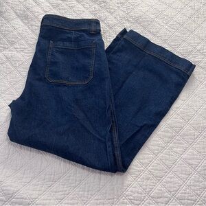 The Wide Leg LOFT Dark Blue Jeans